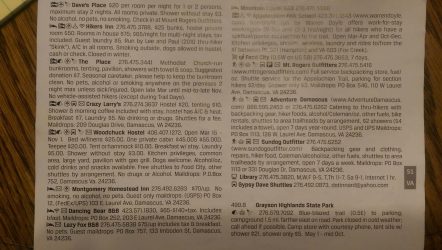 A city map card for the Appalachian Trail