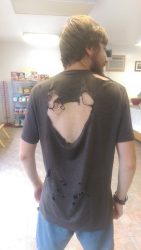 Alan's ultralight wool shirt after 1,000 miles on the Appalachian Trail