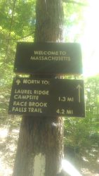 The border between Connecticut and Massachusetts on the Appalachian Trail