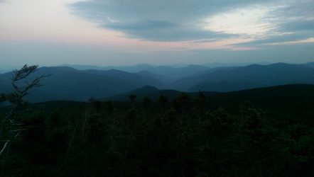 The White Mountains at dusk on the Appalachian Trail