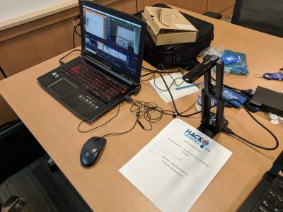 A computer and document scanner with the ArcLIve software running.