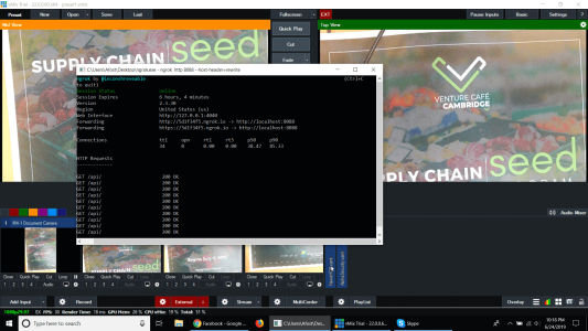 A view of the back-end Ngrok portal that allows the end user to control the different preset views in vMix from the ArcLive front end.
