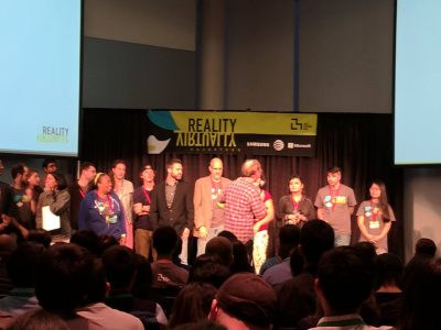 The award ceremony of the Reality Virtually Hackathon at MIT.