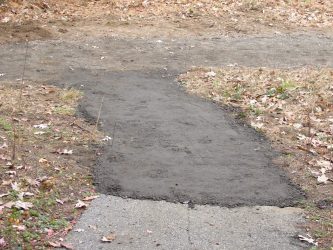 The new path integrated seamlessly with the old pavement path.