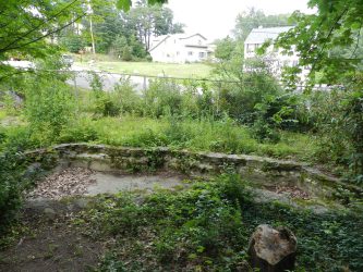 The original pathway was overgrown and ended abruptly into the woods.