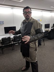 Dr Ozzie, the time traveling main character for the puzzle from the first EscapeLabs demo on the Microsoft HoloLens.