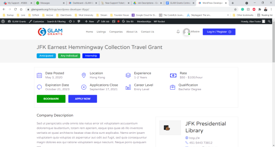 GLAM Grants is an online database of awards, grants and fellowships for Galleries, Libraries, Archives and Museums.