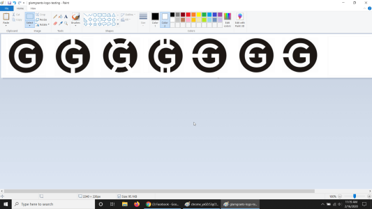 Several versions of the GLAM Grants logo were created, with Design 2 being selected as the primary design.