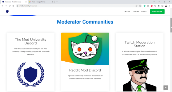 The Mod University is a support network that teaches best practices to community moderators and administrators.